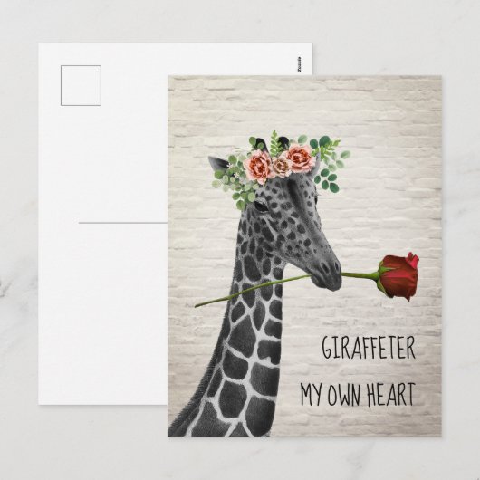 Giraffe voor mijn eigen hart Boho Giraffe Valentij Feestdagenkaart (Voorkant / Achterkant)