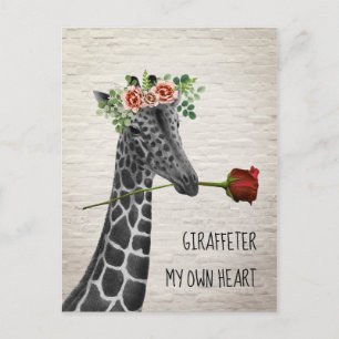Giraffe voor mijn eigen hart Boho Giraffe Valentij Feestdagenkaart