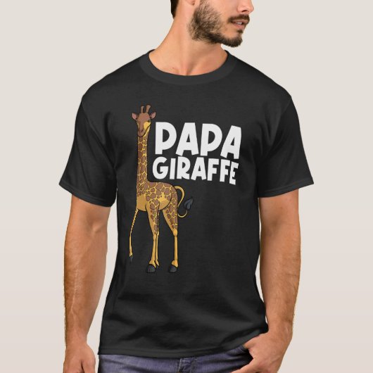Giraffe voor pa Mannen Giraffe Dier T-shirt (Voorkant)