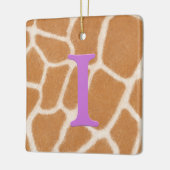 Giraffe voor persoonlijk monogram en berichtenpool keramisch ornament (Links)