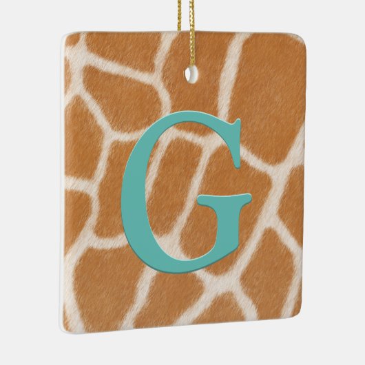 Giraffe voor persoonlijke monogram en berichten Ki Keramisch Ornament (Rechts)