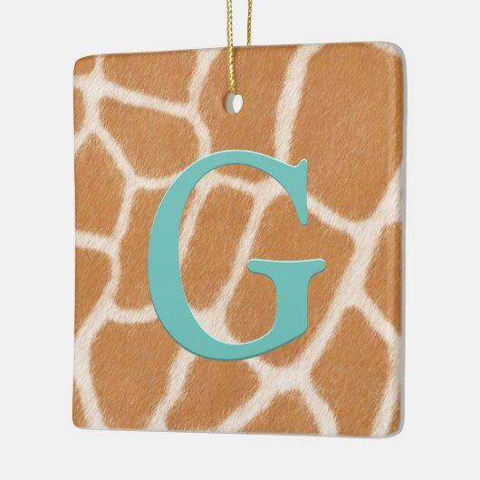 Giraffe voor persoonlijke monogram en berichten Ki Keramisch Ornament (Links)