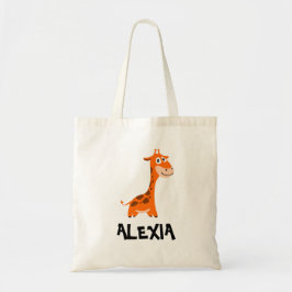 Giraffe voor Safari Birthday Persoonlijke Canvas t Tote Bag