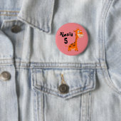 Giraffe voor Safari Party Birthday-badge Ronde Button 5,7 Cm (In situ)