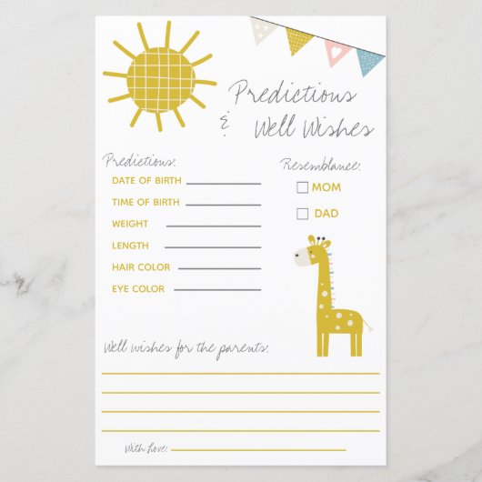Giraffe voorspelling en welverdiende Baby shower g (Voorkant)