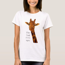 Giraffe vraagt ons om de Aarde weer op te bouwen T-shirt