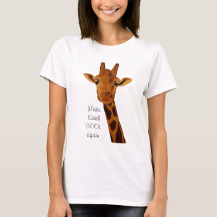 Giraffe vraagt ons om de Aarde weer op te bouwen T-shirt
