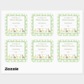 Giraffe Vrienden Baby shower Bookplate boek bord Vierkante Sticker (Vel)