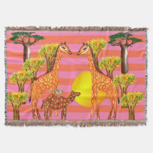 Giraffe vrienden Throw Blanket Deken (Voorkant)