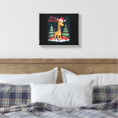Giraffe Vrolijk Kerst Boom Verlichting Kerstman Gi Canvas Afdruk (Insitu (Slaapkamer))
