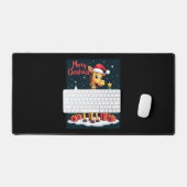 Giraffe Vrolijk Kerstboom Verlichting Santa Giraff Bureaumat (Keyboard & Muis)