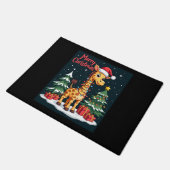 Giraffe Vrolijk Kerstboom Verlichting Santa Giraff Deurmat (Schuin)