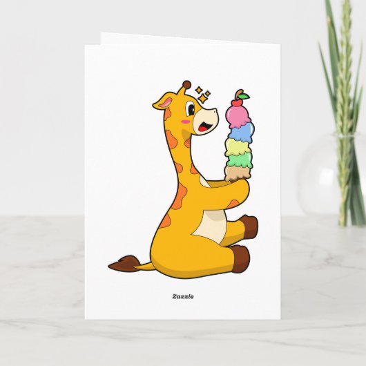 Giraffe Waffle-ijs Kaart (Achterkant)
