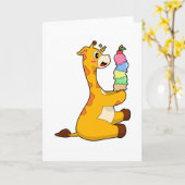Giraffe Waffle-ijs Kaart (Gele Bloem)