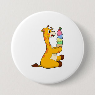 Giraffe Waffle-ijs Ronde Button 7,6 Cm