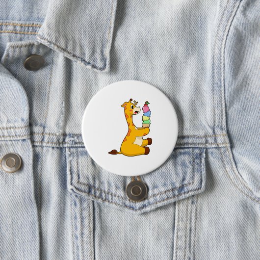 Giraffe Waffle-ijs Ronde Button 7,6 Cm (In situ)
