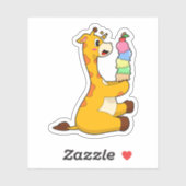 Giraffe Waffle-ijs Sticker (Vel)