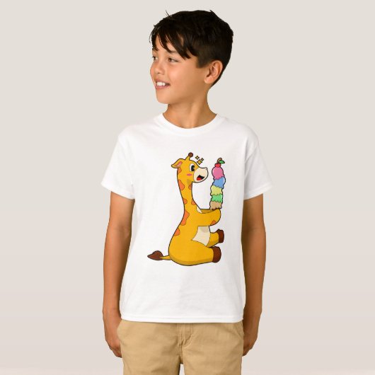 Giraffe Waffle-ijs T-shirt (Voorkant volledig)