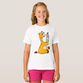 Giraffe Waffle-ijs T-shirt (Voorkant volledig)
