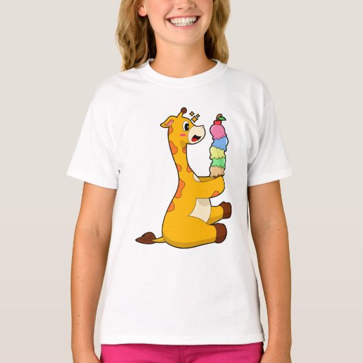 Giraffe Waffle-ijs T-shirt (Voorkant)