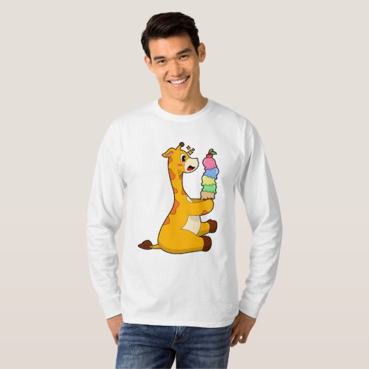 Giraffe Waffle-ijs T-shirt (Voorkant volledig)