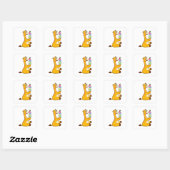 Giraffe Waffle-ijs Vierkante Sticker (Vel)