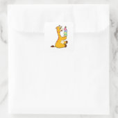 Giraffe Waffle-ijs Vierkante Sticker (Tas)