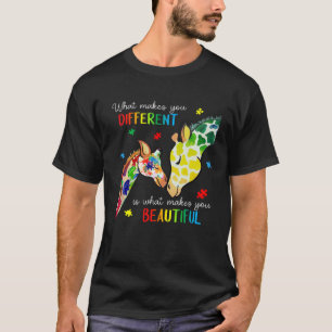 Giraffe Wat Maakt Jou Anders Autisme Bewustzijn T-shirt
