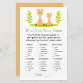 Giraffe Wat zit er in je handtas baby shower (Voorkant / Achterkant)