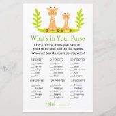 Giraffe Wat zit er in je handtas baby shower (Voorkant)