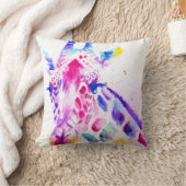 Giraffe Watercolor Kunst Paars Schattig Dierentuin Kussen (Deken)
