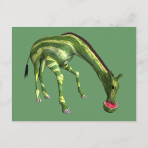 Giraffe Watermeloen Briefkaart