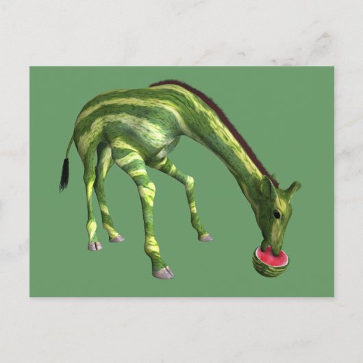 Giraffe Watermeloen Briefkaart (Voorkant)