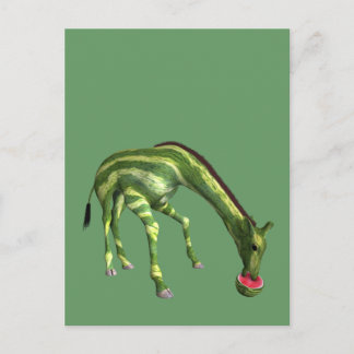 Giraffe Watermeloen Briefkaart