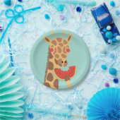 Giraffe Watermeloen Papieren Bordje (Feest)