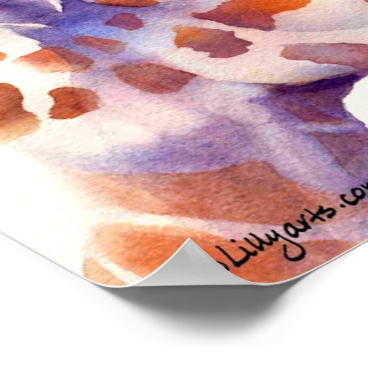 Giraffe Waterverf Afdrukken en Poster schilderen (Hoek)