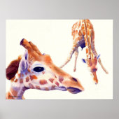 Giraffe Waterverf Afdrukken en Poster schilderen (Voorkant)
