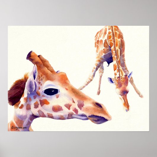 Giraffe Waterverf Afdrukken en Poster schilderen (Voorkant)