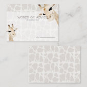 Giraffe Waterverf Baby shower Advice Kaart (Voorkant / Achterkant)