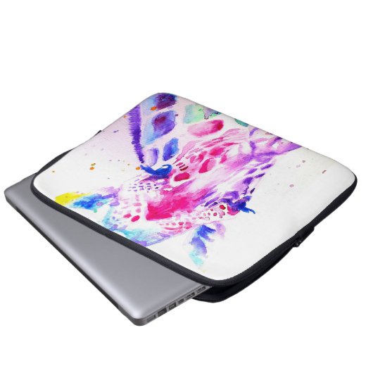 Giraffe Waterverf Baby's Paarse Gifts Lavendel Laptop Sleeve (Voorkant onderkant)