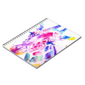 Giraffe Waterverf Baby's Paarse Gifts Lavendel Notitieboek (Linkerzijde)