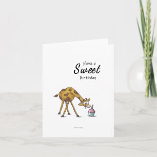 Giraffe Waterverf Birthday Card Kaart