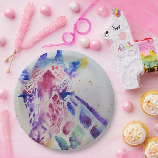 Giraffe Waterverf Birthday Party Paper Bord (Feest)