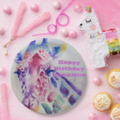 Giraffe Waterverf Birthday Party Paper Bord (Feest)