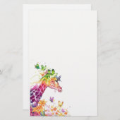 Giraffe waterverf briefpapier (Voorkant / Achterkant)