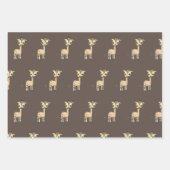 Giraffe Waterverf Faux Burlap Inpakpapier Vel (Voorkant)