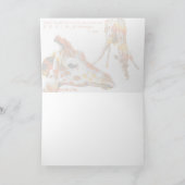 Giraffe Waterverf Groet en Nota Kaart (Binnen)