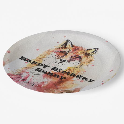 Giraffe Waterverf jongen Birthday Party Paper Bord (Gekanteld)