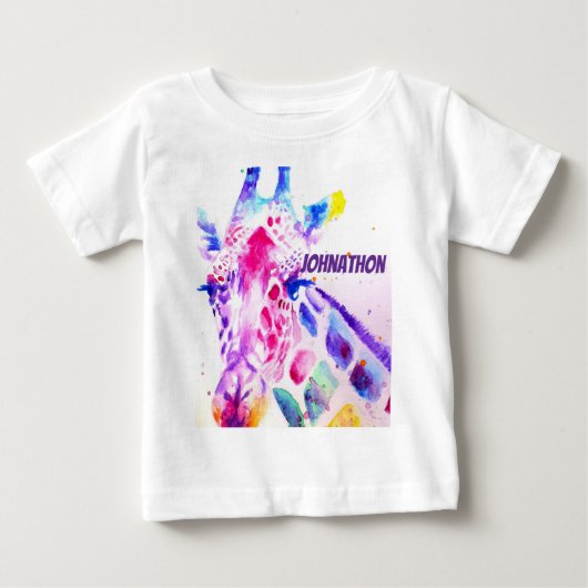 Giraffe-waterverf kunst paars schattig dier uit de (Voorkant)