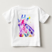 Giraffe-waterverf kunst paars schattig dier uit de (Achterkant)
